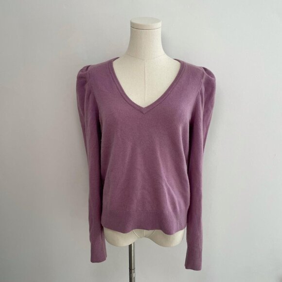 Rebecca Minkoff Janine Mauve Pink Wool V-Neck Sweater | Women’s Size Small - Picture 1 of 6